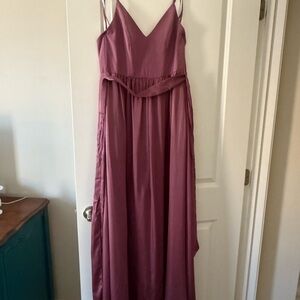 Chic Mauve Maxi Dress with Spaghetti Straps